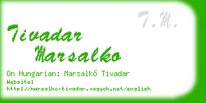 tivadar marsalko business card
